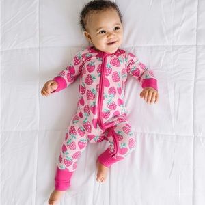 Little sleepies strawberry footie (size newborn)